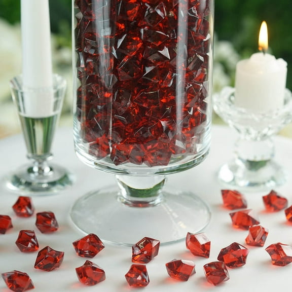 POPPY RED Decoration Stones Table Scatter Centerpiece Vase Candle Filler Decor